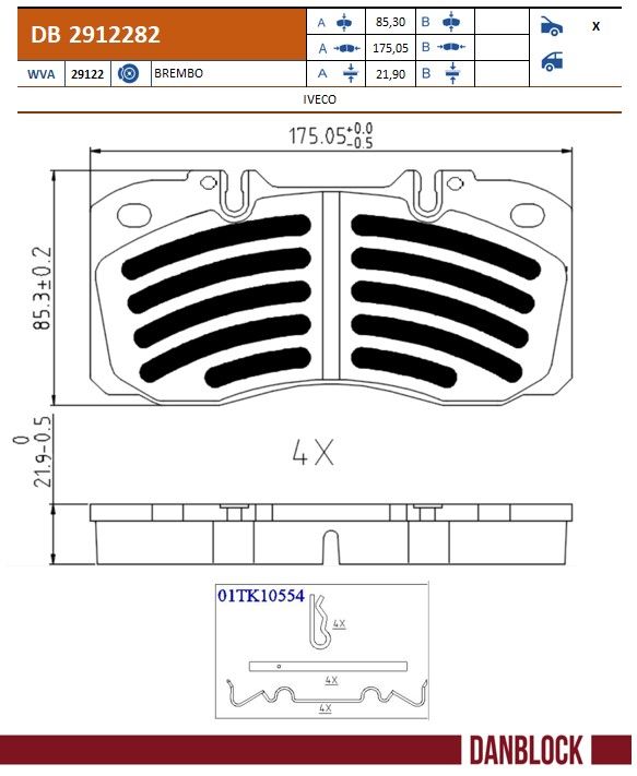 Set placute frana,frana disc DB 2912282 DANBLOCK